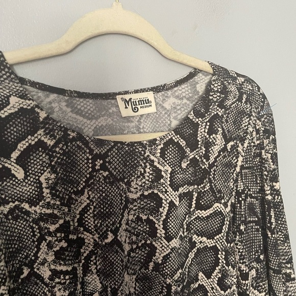 Show me your Mumu snake print long sleeved dress M - Picture 7 of 9